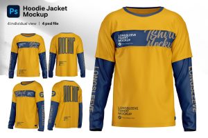 Double layer longsleeve t shirt mockup