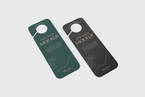 Double of Door Hanger Mockup