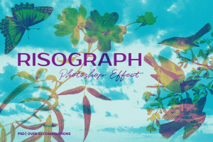Double Risograph Photoshop Effect