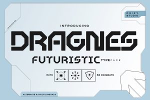 Dragnes – Futuristic Sci-fi Font
