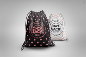 Drawstring Backpack Cinch Sack Mockup