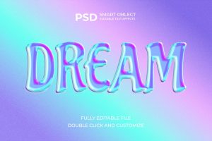 Dream Text Effect with Iridescent Gradient