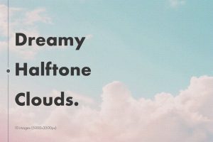 Dreamy Halftone Clouds Backgrounds