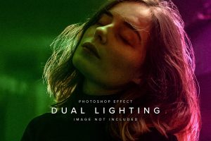 Dual lighting PSD Photo Effect Mockup