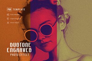 Duotone Engraved Photo Effect