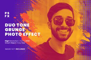 Duotone grunge photo effect