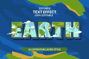 EARTH Illustrator Text Effect