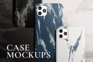 Editable marble phone case mockup