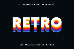 Editable retro text effect template
