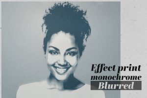 Effect Print Monochrome Blurred Watercolor