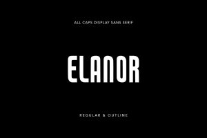 Elanor Display Sans Serif Regular Outline Font