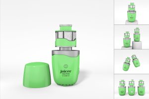 Electric Blender Machine Branding Mockup Set
