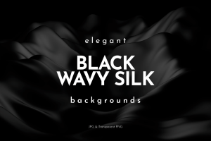 Elegant Black Wavy Silk Backgrounds