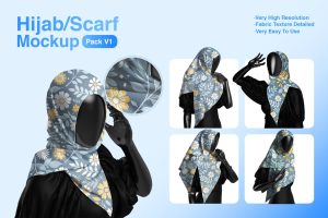 Elegant Hijab & Scarf Mockup Collection