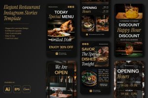 Elegant Restaurant Instagram Story Template IF
