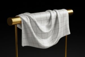Elegant Silk Scarf on Golden Bar Mockup