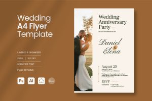 Elegant Wedding Anniversary Party Invitation
