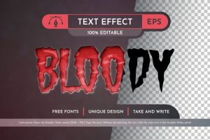 Emboss Bloody – Editable Text Effect, Font Style