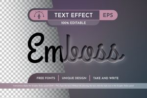 Embossed – Editable Text Effect, Font Style