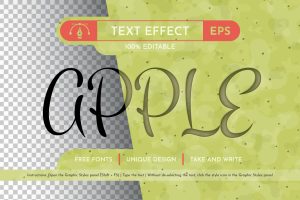 Embossed Apple – Editable Text Effect, Font Style
