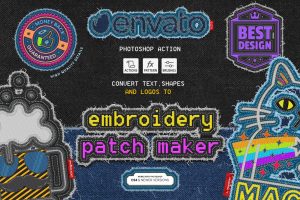 Embroidery Patch Maker Photoshop Action