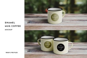Enamel Mug Coffee Mockup