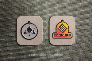 Enamel Pin Logo Mockup Two Forms Of Effect