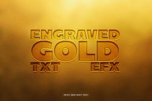 Engraved Gold Text & Logo Effect