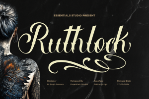 ES Ruthlock – Tattoo Script Font
