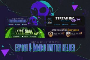 eSport & Gaming Twitter Header PSD Template