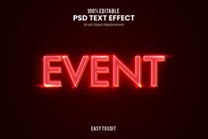Events – Neon PSD Text Effect