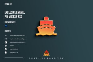 Exclusive Enamel Pin Mockup PSD