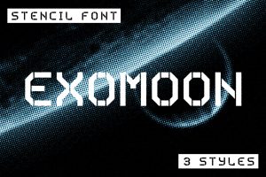 Exomoon Display Stencil Font