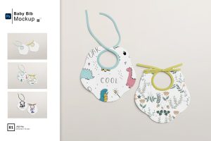 Fabric Baby Bib Mockup