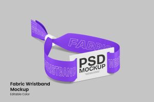 Fabric Wristband Mockup