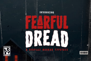 Fearful Dread Halloween Horror Melted Display Font