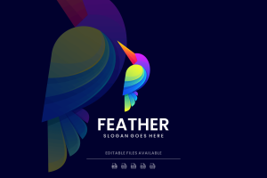 Feather Gradient Colorful Logo