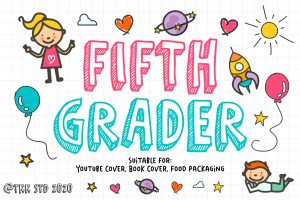Fifth Grader – all caps funny doodle font