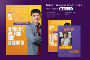 Figa – International Youth Day Flyer & Canva