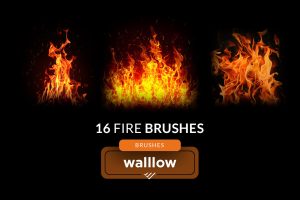 Fire and flame photoshop brushes realistic brushes
