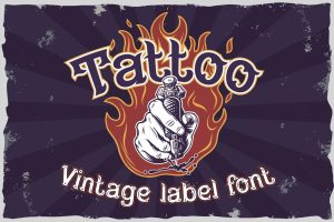 Fire Needle – Tattoo Salon Label Font