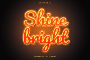 Fire Neon Text Effect with Glowing Orange Light