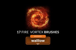 Fire Vortex and flames photoshop digital brushes