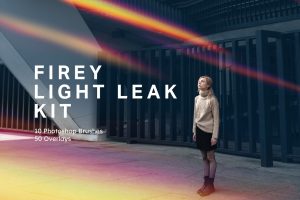 Firey Light Leak Kit – 10 Brushes & 50 Overlays