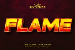 Flame – Editable Text Effect,Cartoon Font Style