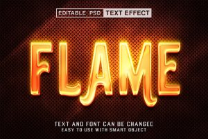 Flame Editable Text Effect