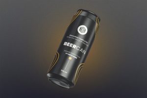Floating Beer Can Mockup