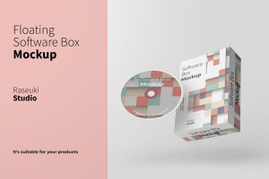 Floating Software Box Mockup