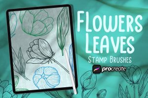 Flower & Leaves Brush Stamp Procreate