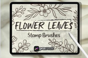 Flower Leaves  Brush Stamp